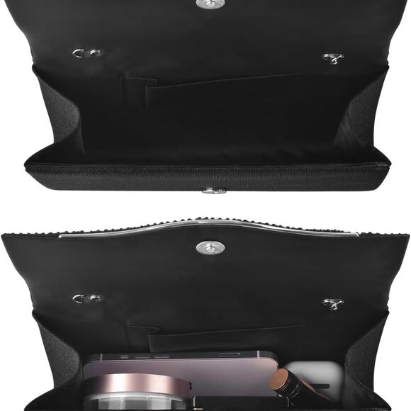 Clutch Purses for Women, Formal Evening Bags Suede Shoulder Envelope Party Handb - Picture 2 of 8